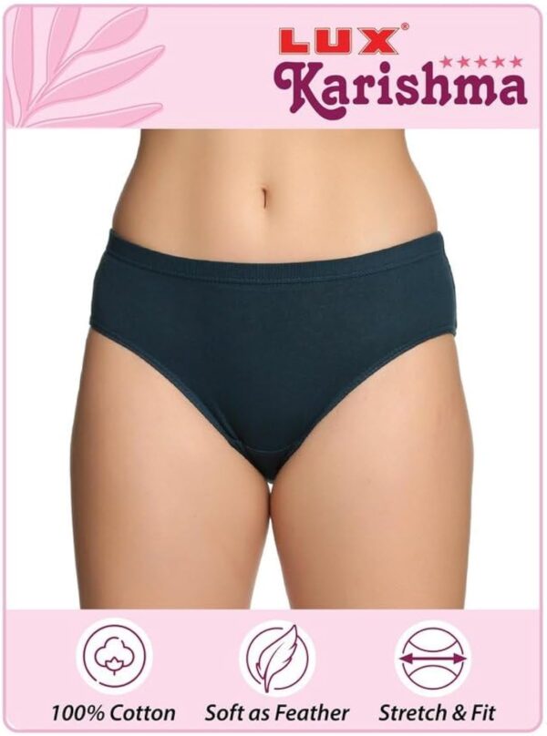 Pack of 4 Lux Karishma Women's 100% Pure Cotton Panty - Soft, Comfortable & Skin-Friendly | Lux Panty for Everyday Comfort (Pack of 4) (Color & Print May Vary) - Image 4