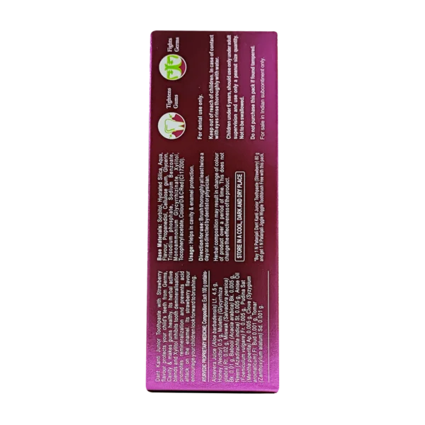Dant Kanti Junior Toothpaste (Strawberry)  80 g - Image 2