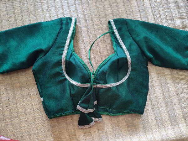 Designer blouse velvet green - Image 3