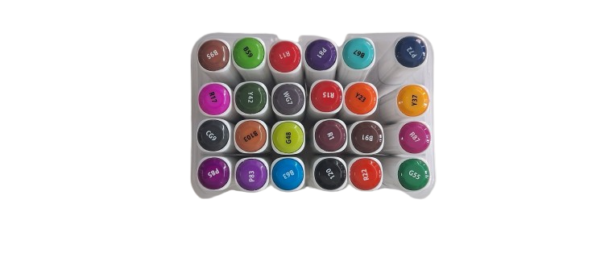 Artist's Double-Headed Markers Set - 24 Vibrant Colors - Image 2