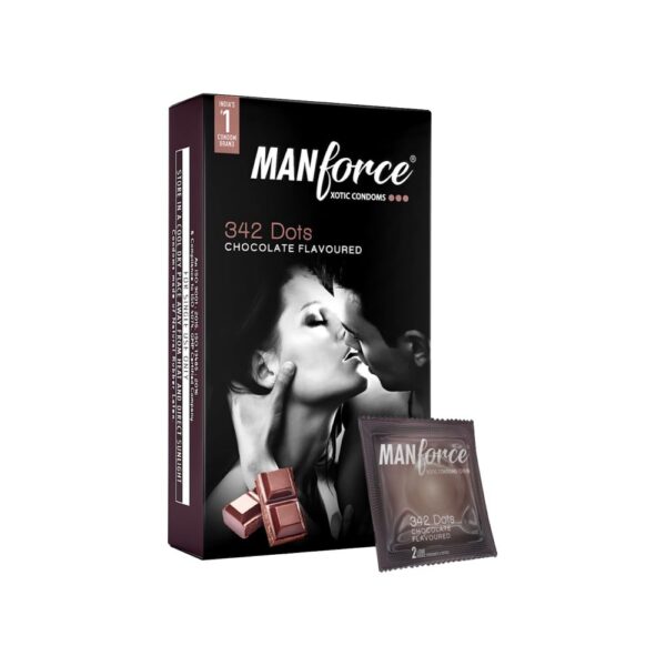 Manforce Xotic Dotted Condom - Chocolate Flavour pack of 10