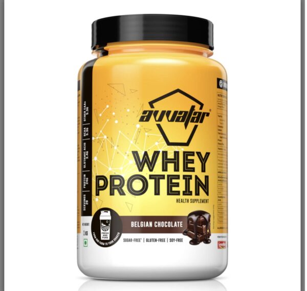 avvatar WHEY PROTEIN | 1Kg | Belgian Chocolate Flavour | 24g Protein | 29 Servings | Isolate & Concentrate Blend