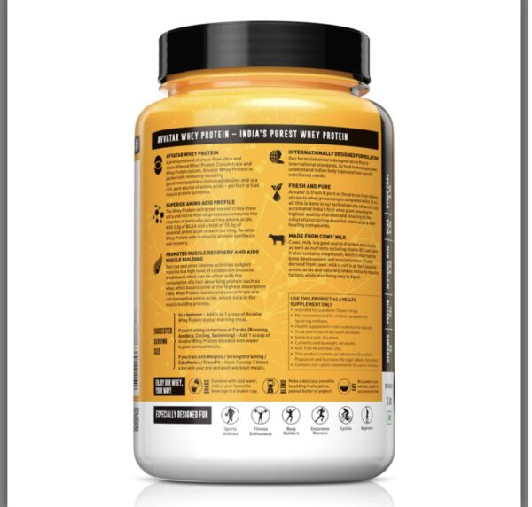 avvatar WHEY PROTEIN | 1Kg | Belgian Chocolate Flavour | 24g Protein | 29 Servings | Isolate & Concentrate Blend - Image 2
