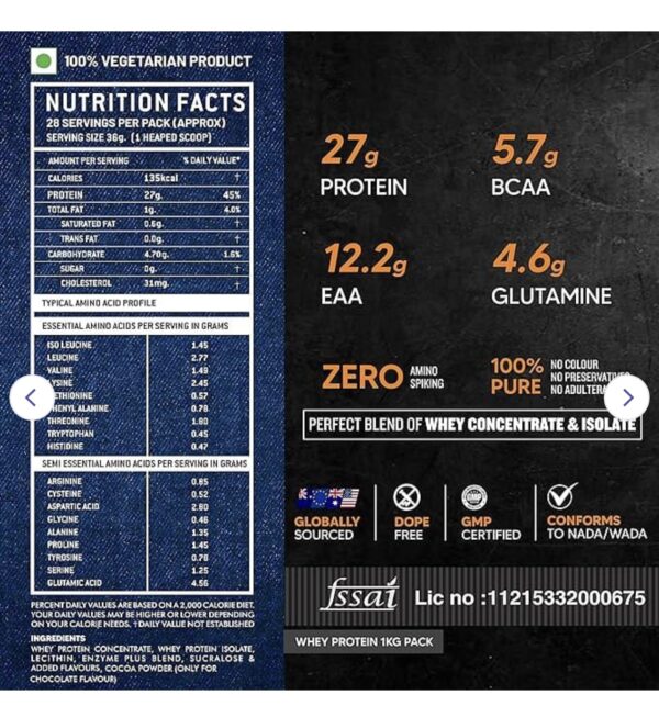 AS-IT-IS ATOM Whey Protein with Digestive Enzymes | USA Labdoor Certified for Accuracy & Purity | 27g protein | 5.7g BCAA | Kesar Kulfi - 1kg - Image 2