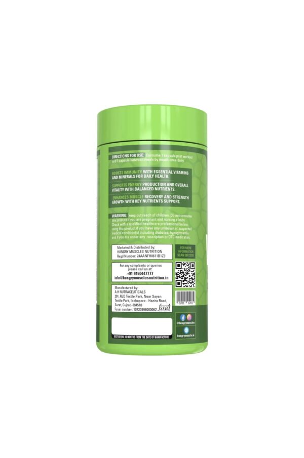 Hungry Muscles Multi-Vitamins 60 Capsules / 30 Servings - Image 3