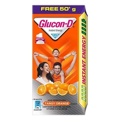 Glucon-D Instant Energy Powder - Tangy Orange (Refill) (75 gm + Free 50 gm)