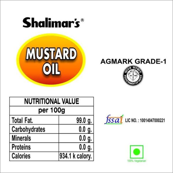 Shalimar mustard oil 1lts 12 pcs. - Image 3