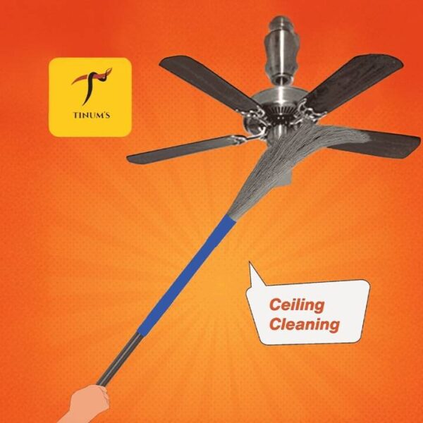 TINUMS No Dust Broom with Extendable Long Handle (Plastic) - Image 4