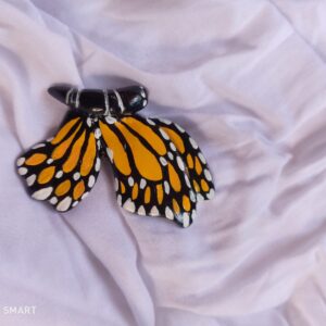 Handmade Butterfly Brooch Pin – Black & Yellow Designer Accessory