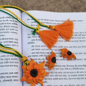 Sunflowers Handmade Flower Necklace & Earring Set – Elegant Traditional Jewelry for Women