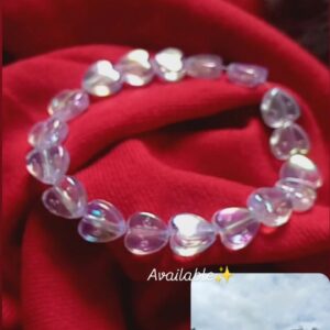 Iridescent Heart Beads Crystal Bracelet – Handmade Fashion Jewelry